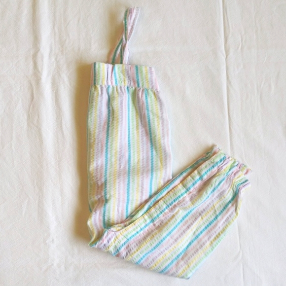 joe fresh pastel rainbow stripes seersucker jumpsuit 18-24 months baby girl - Picture 1 of 9